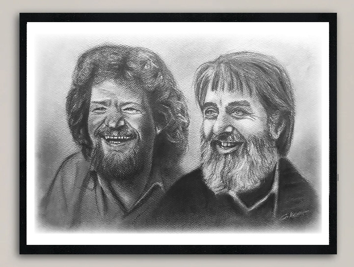 Luke Kelly & Ronnie Drew Portrait Art Print – The Dubliners Irish Music Wall Art