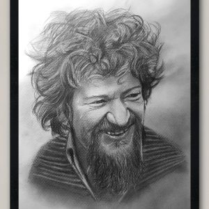 Luke Kelly Portrait Print Framed