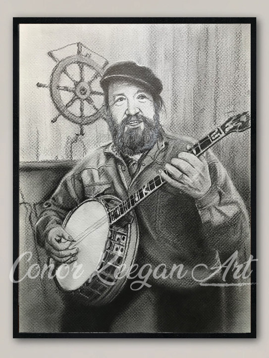 Barney McKenna Portrait Art Gift Print Framed - Buy Pencil Portrait Art ...